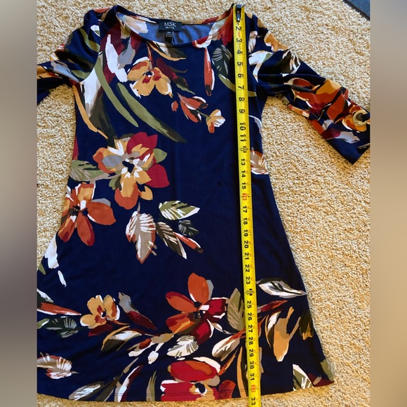 MSK floral, 3/4 sleeve A line dress, size petite small - Picture 12 of 12